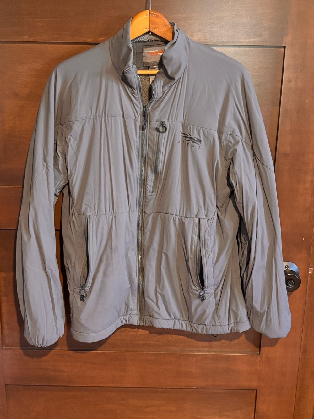 Men's Light Gray Wind-Resistant Bomber Jacket